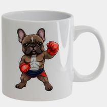 Caneca Branca de Porcelana 325ml BULLDOG BOXE LUTADOR