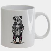 Caneca Branca de Porcelana 325ml BULLDOG ESTTILO MOLETOM