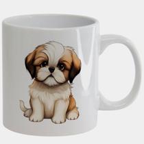 Caneca Branca de Porcelana 325ml CACHORRO DESENHO FOFO 4