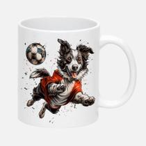 Caneca Branca de Porcelana 325ml CACHORRO FUTEBOL BOLA 11