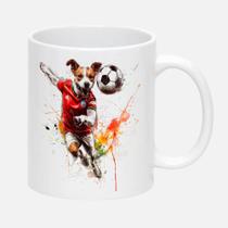 Caneca Branca de Porcelana 325ml CACHORRO FUTEBOL BOLA 13