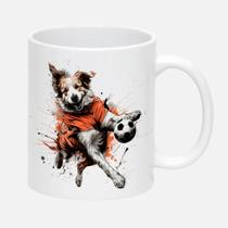 Caneca Branca de Porcelana 325ml CACHORRO FUTEBOL BOLA 2