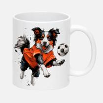 Caneca Branca de Porcelana 325ml CACHORRO FUTEBOL BOLA 3