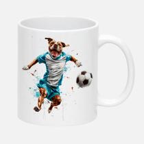 Caneca Branca de Porcelana 325ml CACHORRO FUTEBOL BOLA 5