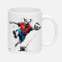 Caneca Branca de Porcelana 325ml CACHORRO FUTEBOL BOLA 6