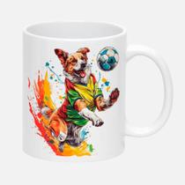 Caneca Branca de Porcelana 325ml CACHORRO FUTEBOL BOLA 9