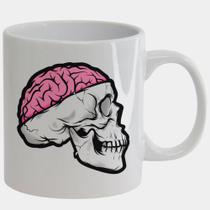 Caneca Branca de Porcelana 325ml CAVEIRA CEREBRO