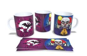 Caneca Branca de Porcelana Personalizada Coleção Terror Hallowen