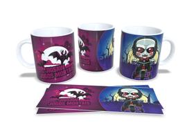 Caneca Branca de Porcelana Personalizada Coleção Terror Hallowen