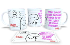 Caneca Branca de Porcelana Personalizada Flork Frases Engraçadas, Divertidas e Deboche