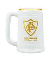 Caneca Branca Dourada Porcelana 500ml - Fluminense