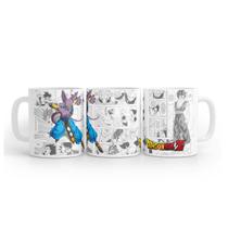 Caneca Branca Dragon Ball Mangá Bills Cerâmica 325 Ml