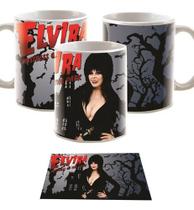 Caneca Branca Elvira A Rainha Das Trevas Terror Horror Logo