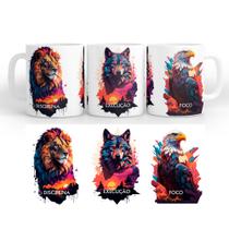 Caneca branca estampada Disciplina Execução e Foco