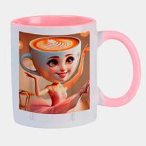 Caneca Branca Interna Rosa de Porcelana 325ml Ballerina Cappuccina Italian Brainrot Meme Caneca Branca Interna Rosa de Porcelana 325ml Ballerina Cappuccina Italian Brainrot Meme