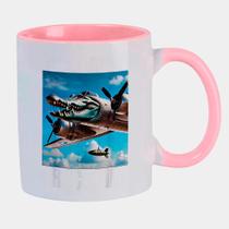 Caneca Branca Interna Rosa de Porcelana 325ml Bombardino Crocodilo Italian Brainrot Meme Caneca Branca Interna Rosa de Porcelana 325ml Bombardino Crocodilo Italian Brainrot Meme