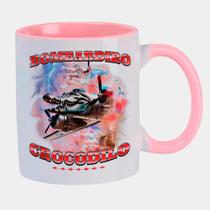 Caneca Branca Interna Rosa de Porcelana 325ml Bombardiro Crocodilo Brainrot Meme Crocodile Caneca Branca Interna Rosa de Porcelana 325ml Bombardiro Crocodilo Brainrot Meme Crocodile