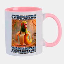 Caneca Branca Interna Rosa de Porcelana 325ml Chimpanzini Bananini Brainrot Meme Caneca Branca Interna Rosa de Porcelana 325ml Chimpanzini Bananini Brainrot Meme