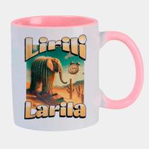 Caneca Branca Interna Rosa de Porcelana 325ml Lirili Larila Funny Brainrot Meme Caneca Branca Interna Rosa de Porcelana 325ml Lirili Larila Funny Brainrot Meme