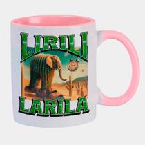 Caneca Branca Interna Rosa de Porcelana 325ml Lirili Larila Italian Brainrot Meme Caneca Branca Interna Rosa de Porcelana 325ml Lirili Larila Italian Brainrot Meme