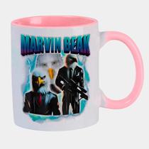 Caneca Branca Interna Rosa de Porcelana 325ml MARVIN BREAK BRAINROT MEME Caneca Branca Interna Rosa de Porcelana 325ml MARVIN BREAK BRAINROT MEME