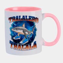 Caneca Branca Interna Rosa de Porcelana 325ml Tralalero Tralala Brainrot Italian Meme 2 Caneca Branca Interna Rosa de Porcelana 325ml Tralalero Tralala Brainrot Italian Meme 2