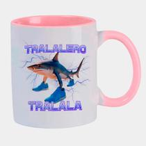 Caneca Branca Interna Rosa de Porcelana 325ml Tralalero Tralala Brainrot Italian Meme Caneca Branca Interna Rosa de Porcelana 325ml Tralalero Tralala Brainrot Italian Meme