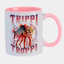 Caneca Branca Interna Rosa de Porcelana 325ml TRIPPI TROPPI MEME BRAINROT Caneca Branca Interna Rosa de Porcelana 325ml TRIPPI TROPPI MEME BRAINROT