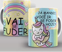 Caneca Branca Ja mandei unicórnio Personalizada