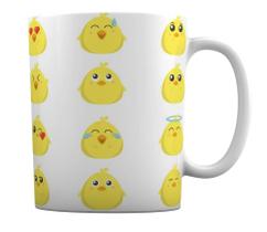 Caneca Branca Lembrancinha Emoji Pintinho Caneca Branca Lembrancinha Emoji Pintinho
