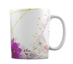 Caneca Branca Lembrancinha Presente Flores Floral Orquídea Caneca Branca Lembrancinha Presente Flores Floral Orquídea