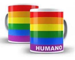 Caneca Branca Love Humano Arco Íris Lgbt Frases Cores