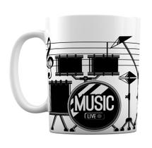 Caneca Branca Música Rock Pop Batera Bateria Baterista