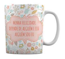 Caneca Branca Personalizada com Mensagem Motivacional