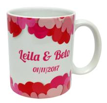 Caneca Branca Personalizada de Coração e Amor