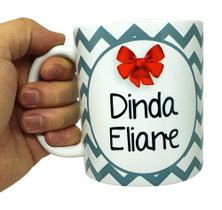 Caneca Branca Personalizada Dindo (Padrinho) Chevron Caneca Branca Personalizada Dindo (Padrinho) Chevron