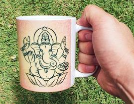 Caneca Branca Personalizada Mandala Ganesha