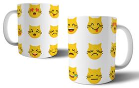Caneca Branca Personalizada Presente Emoji Gato Gatinho Caneca Branca Personalizada Presente Emoji Gato Gatinho