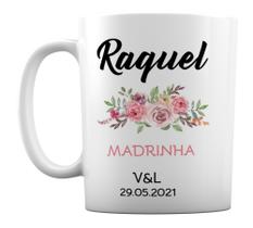 Caneca Branca Personalizada Presente Madrinha de Casamento