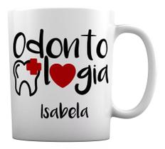 Caneca Branca Personalizada Profissão Carreira Odontologia