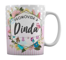 Caneca Branca Personalizada Promovido a Dinda Madrinha