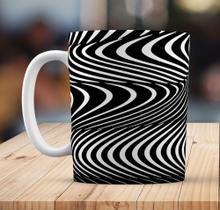 Caneca Branca Personalizado Abstrato Ondas