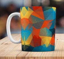 Caneca Branca Personalizado Abstrato Quadriculado