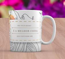 Caneca Branca Personalizado Flor Branca