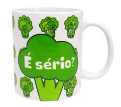 Caneca Branca Personalizado Legume Brócolis Para Filhos