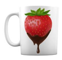 Caneca Branca Personalizado Morango Chocolate