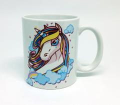 Caneca Branca Personalizado Unicórnio Encantado