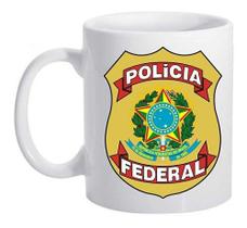 Caneca Branca Policia Militar Federal Logo Brasão Brasil