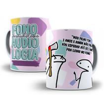 Caneca Branca Porcelana Flork Profissão Fonoaudiologia 1 Unidade 325ml + Caixinha