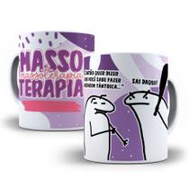 Caneca Branca Porcelana Flork Profissão Massoterapia 1 Unidade 325ml + Caixinha